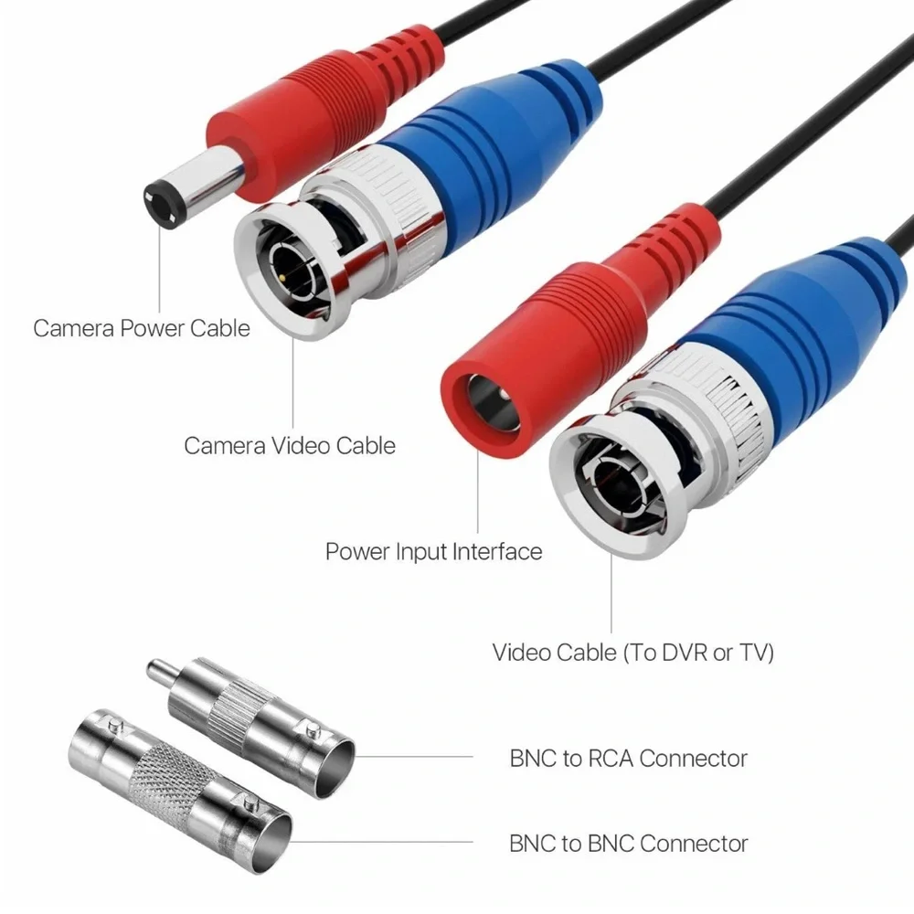 ZOSI CCTV Security Camera BNC Cable 100’ Wire Cord Video Power Cable NEW